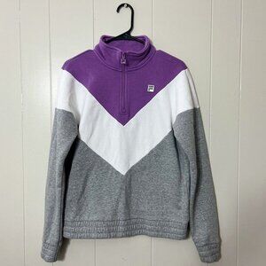 Fila sweatshirt Womens Pullover 1/4 zip Workout Sports Size M EUC
